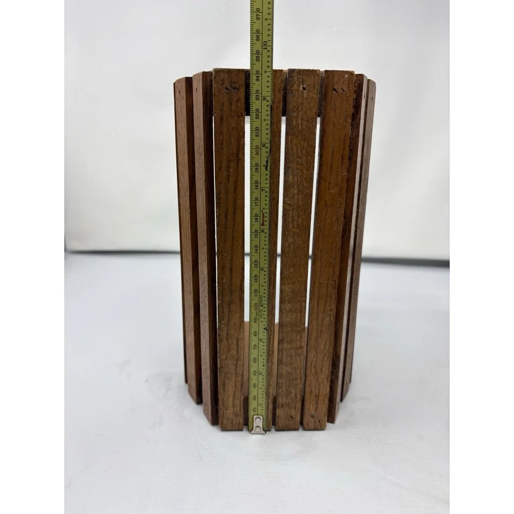Vintage Heart-Shaped Decorative  Wooden Slat Storage Basket/Rack Country Cottage